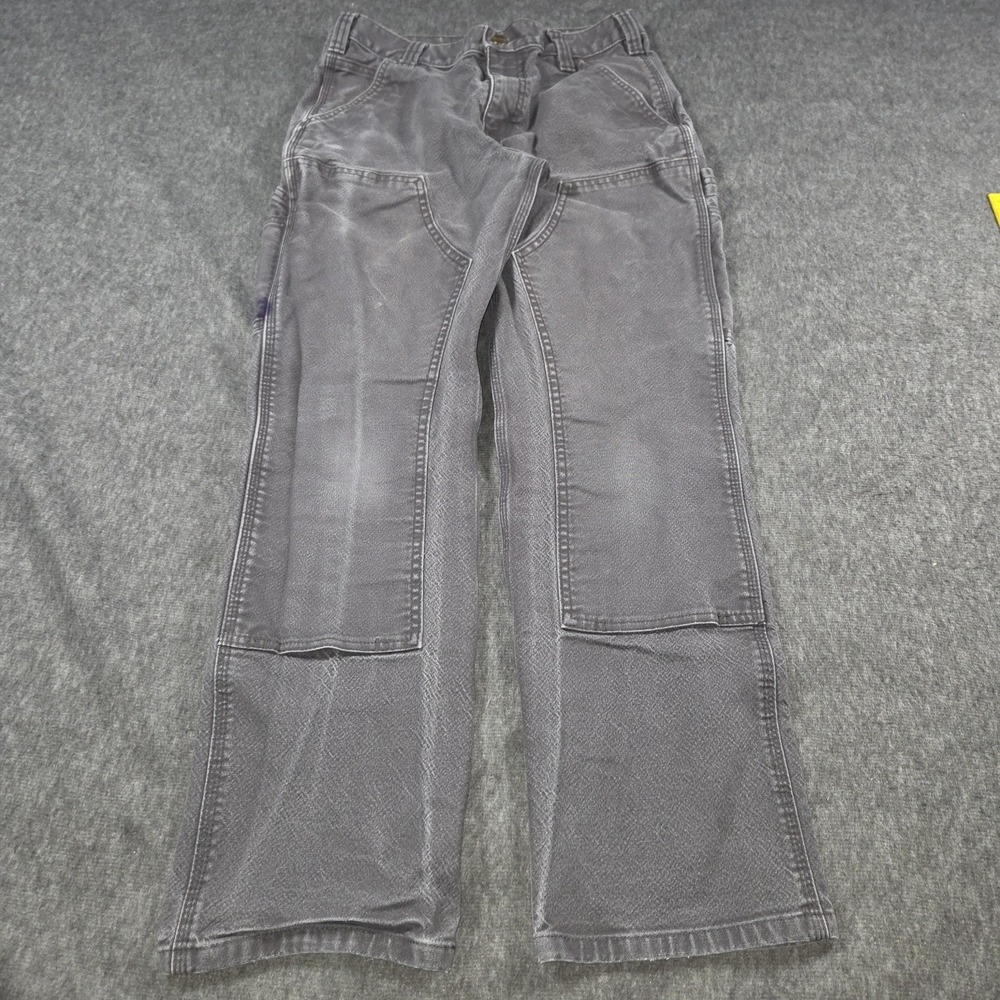 Carhartt Pants 28x28 Gray Carpenter Relaxed Fit Workwear Double Knee